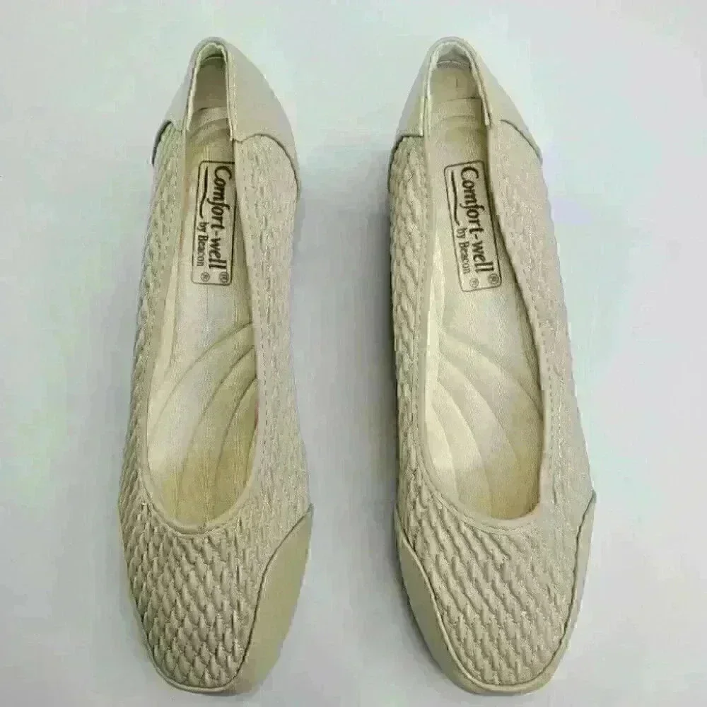 Stretch'n Form by Beacon Beige Women Comfort Shoes Size 8.5/9/10 New
